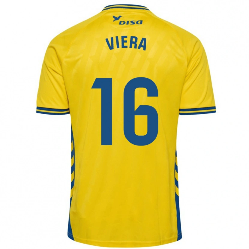 Danxen Mann Sergio Viera #16 Gul Blå Hjemmetrøye Drakt Trøye 2025/26 Skjorter T-Skjorte
