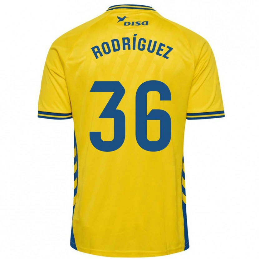 Danxen Mann Arturo Rodríguez #36 Gul Blå Hjemmetrøye Drakt Trøye 2025/26 Skjorter T-Skjorte
