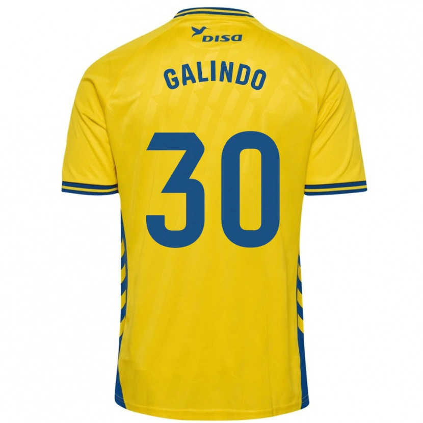 Danxen Mann Cristian Galindo #30 Gul Blå Hjemmetrøye Drakt Trøye 2025/26 Skjorter T-Skjorte