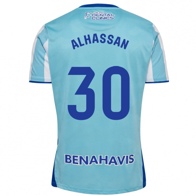 Danxen Mann Mubarak Alhassan #30 Lyseblå Hvit Hjemmetrøye Drakt Trøye 2025/26 Skjorter T-Skjorte
