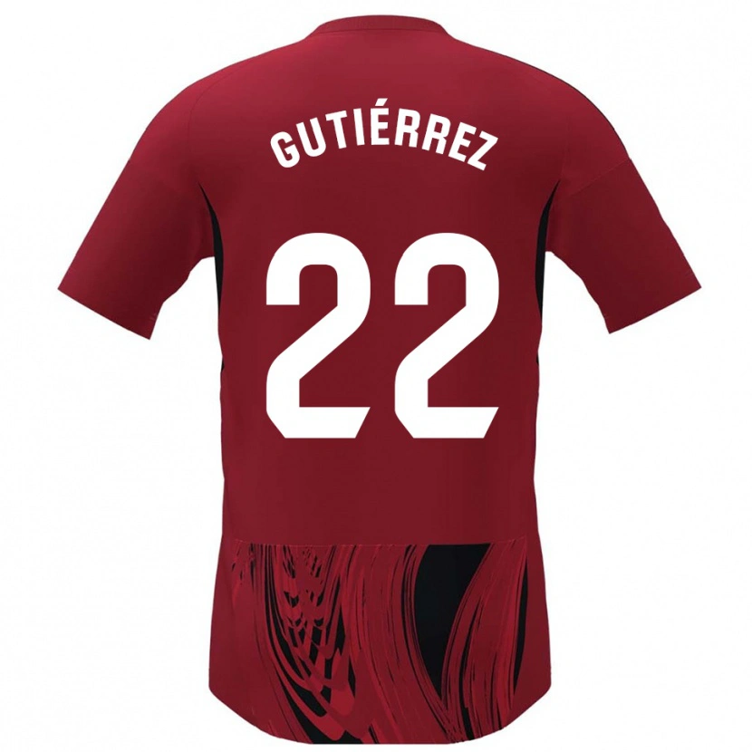 Danxen Mann Juan Gutiérrez #22 Rød Svart Hjemmetrøye Drakt Trøye 2025/26 Skjorter T-Skjorte