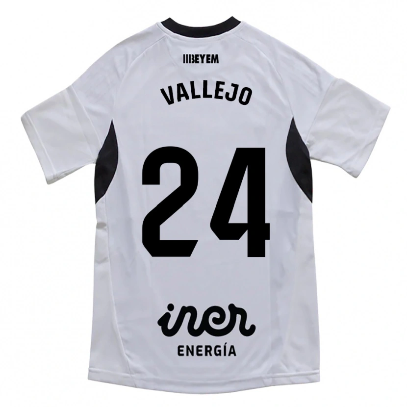 Danxen Mann Jesús Vallejo #24 Hvit Lilla Hjemmetrøye Drakt Trøye 2025/26 Skjorter T-Skjorte