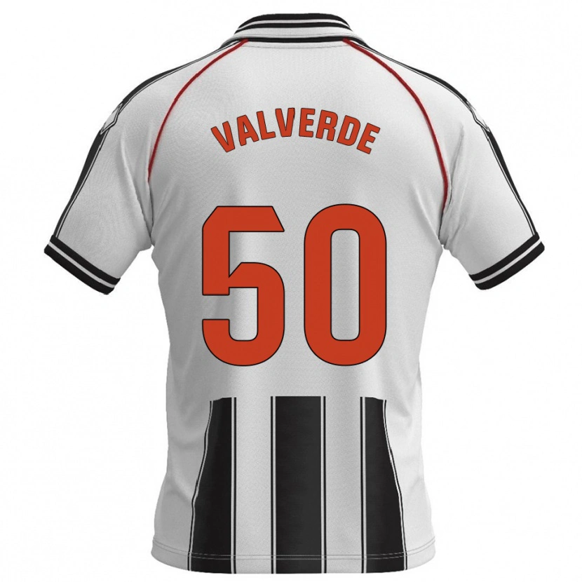 Danxen Mann Jorge Valverde #50 Hvit Svart Hjemmetrøye Drakt Trøye 2025/26 Skjorter T-Skjorte