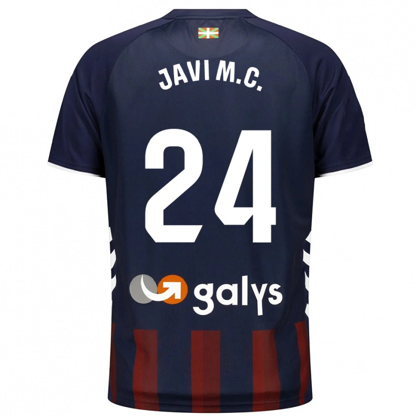 Danxen Mann Javi Martínez #24 Marineblå Rød Hjemmetrøye Drakt Trøye 2025/26 Skjorter T-Skjorte