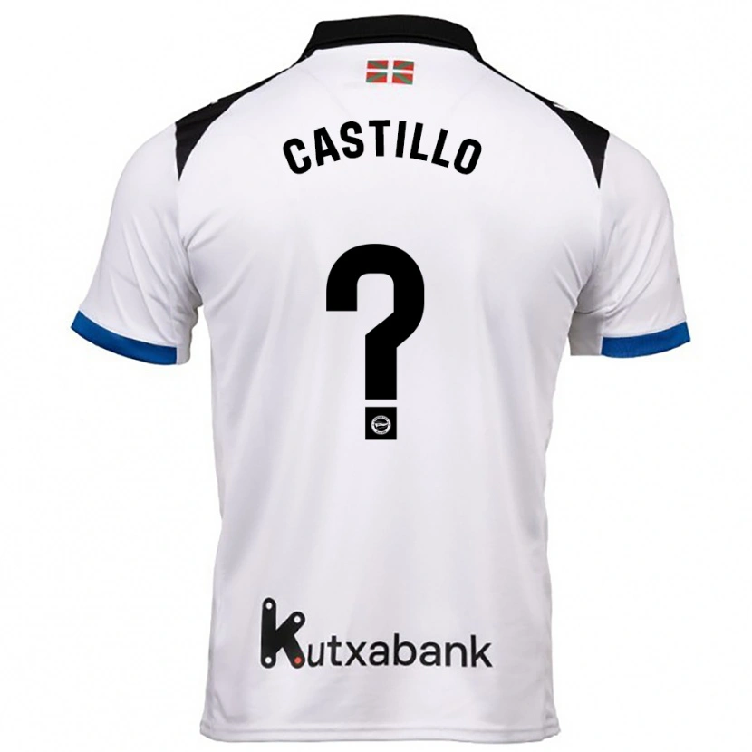 Danxen Mann Adrián Castillo #0 Hvit Blå Bortetrøye Drakt Trøye 2025/26 Skjorter T-Skjorte