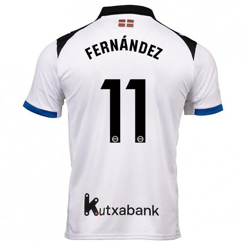 Danxen Mann Imanol Fernández #11 Hvit Blå Bortetrøye Drakt Trøye 2025/26 Skjorter T-Skjorte