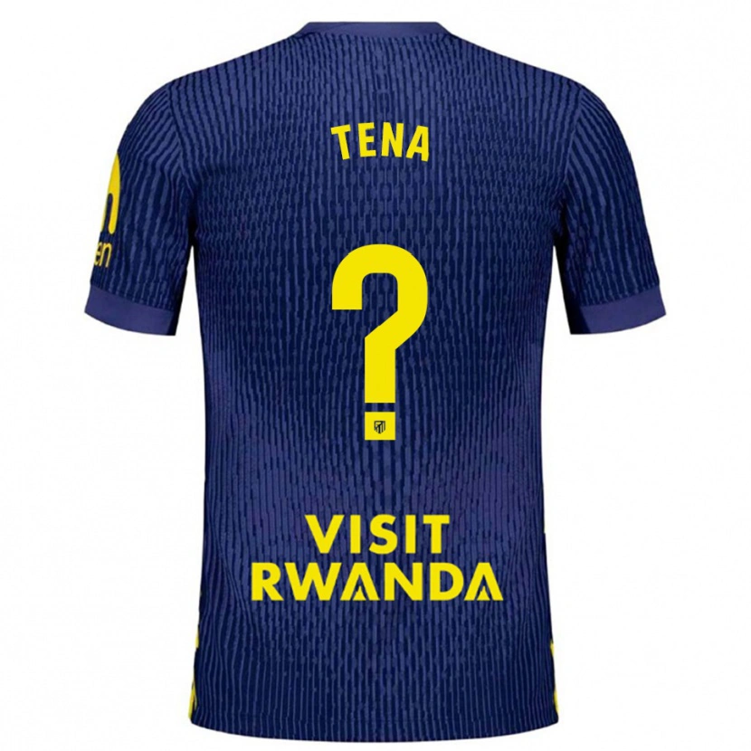 Danxen Mann Javi Tena #0 Marineblå Gul Bortetrøye Drakt Trøye 2025/26 Skjorter T-Skjorte