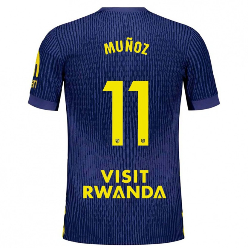 Danxen Mann Dani Muñoz #11 Marineblå Gul Bortetrøye Drakt Trøye 2025/26 Skjorter T-Skjorte