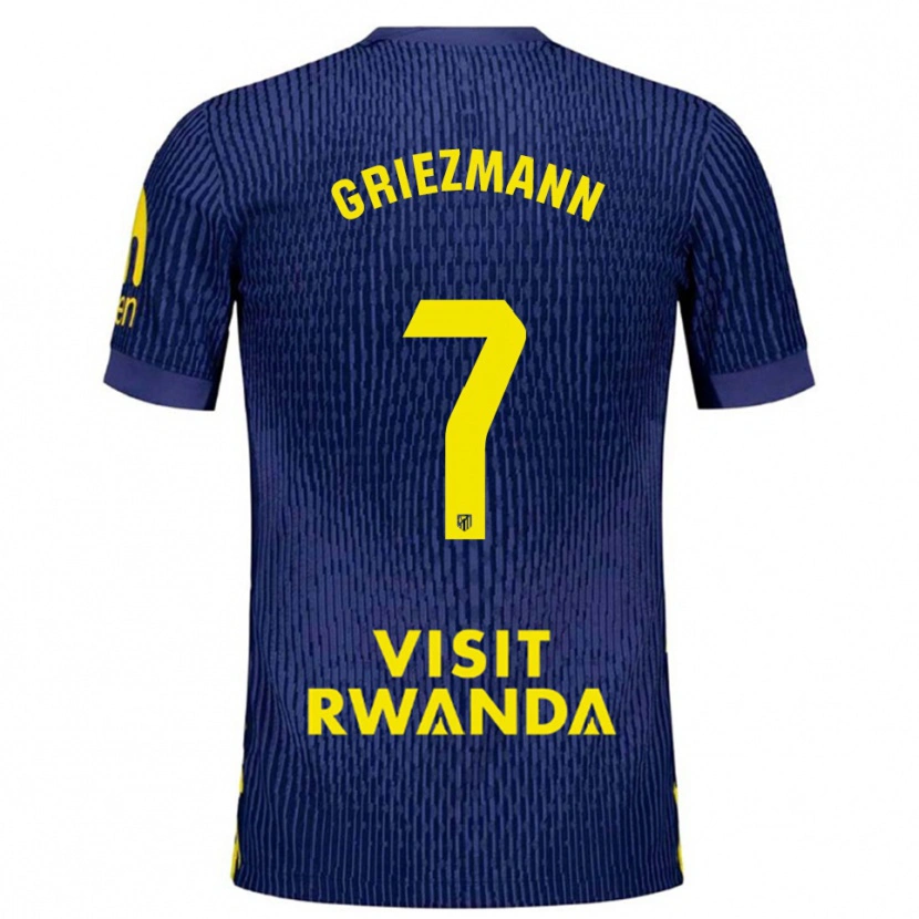 Danxen Mann Antoine Griezmann #7 Marineblå Gul Bortetrøye Drakt Trøye 2025/26 Skjorter T-Skjorte
