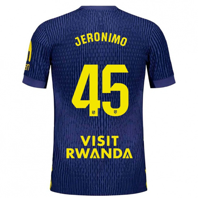 Danxen Mann Isaiah Jeronimo #45 Marineblå Gul Bortetrøye Drakt Trøye 2025/26 Skjorter T-Skjorte
