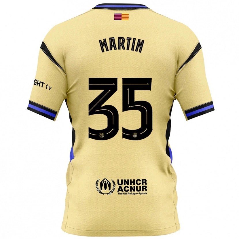 Danxen Mann Gerard Martín #35 Gul Svart Bortetrøye Drakt Trøye 2025/26 Skjorter T-Skjorte