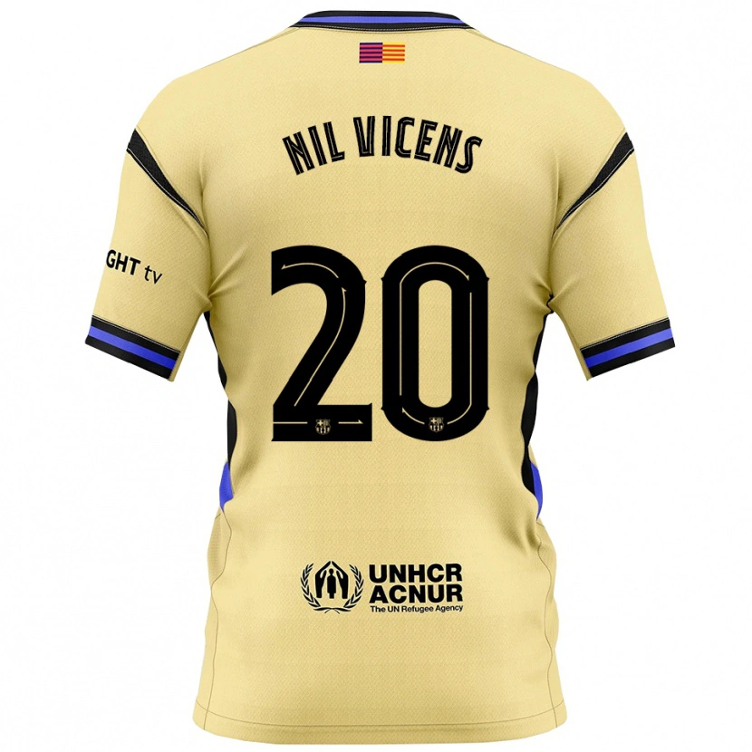 Danxen Mann Nil Vicens #20 Gul Svart Bortetrøye Drakt Trøye 2025/26 Skjorter T-Skjorte