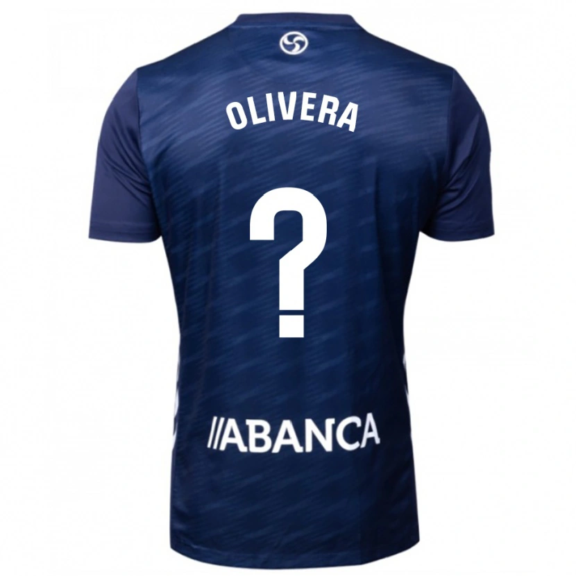 Danxen Mann Nacho Olivera #0 Marineblå Hvit Bortetrøye Drakt Trøye 2025/26 Skjorter T-Skjorte