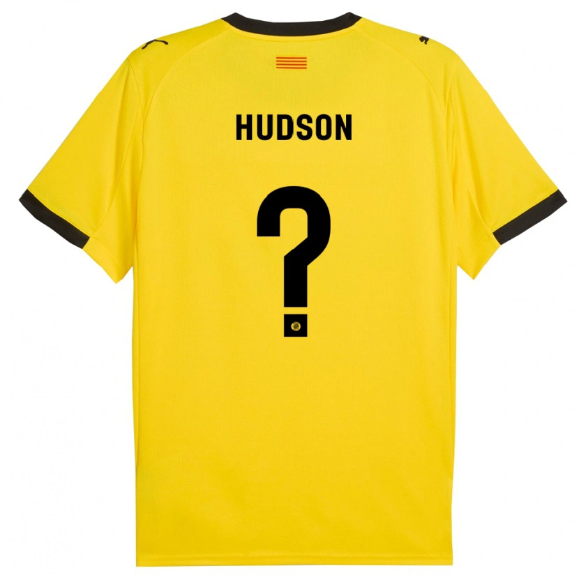 Danxen Mann Hudson #0 Gul Svart Bortetrøye Drakt Trøye 2025/26 Skjorter T-Skjorte