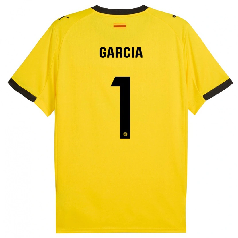 Danxen Mann Lucas García #1 Gul Svart Bortetrøye Drakt Trøye 2025/26 Skjorter T-Skjorte