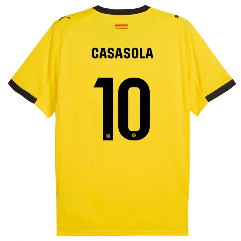 Danxen Mann Derek Casasola #10 Gul Svart Bortetrøye Drakt Trøye 2025/26 Skjorter T-Skjorte