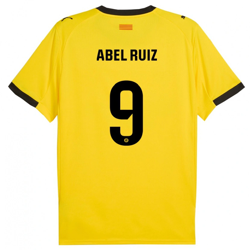 Danxen Mann Abel Ruiz #9 Gul Svart Bortetrøye Drakt Trøye 2025/26 Skjorter T-Skjorte