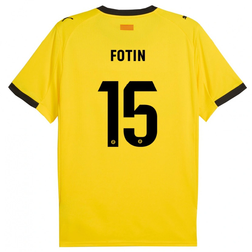 Danxen Mann Rareș Fotin #15 Gul Svart Bortetrøye Drakt Trøye 2025/26 Skjorter T-Skjorte