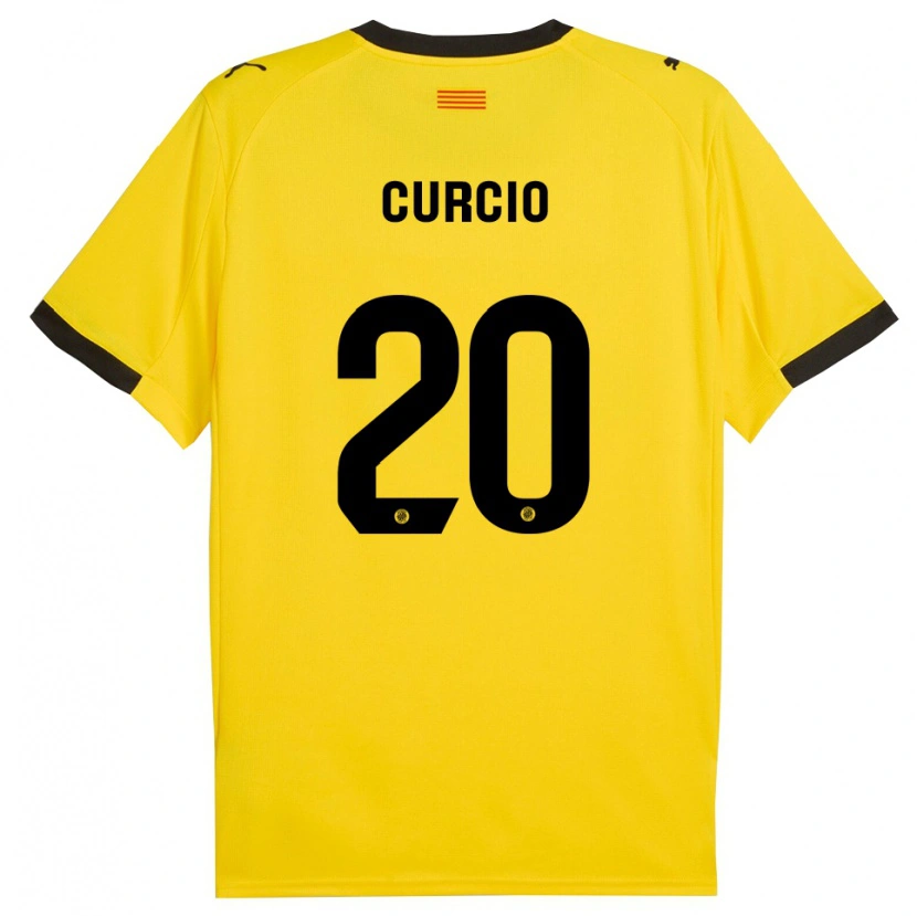 Danxen Mann Daniel Curcio #20 Gul Svart Bortetrøye Drakt Trøye 2025/26 Skjorter T-Skjorte
