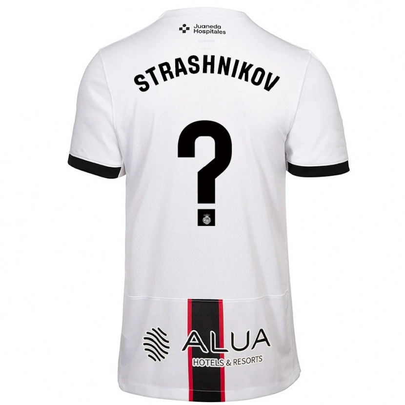 Danxen Mann Nikolay Strashnikov #0 Hvit Svart Bortetrøye Drakt Trøye 2025/26 Skjorter T-Skjorte