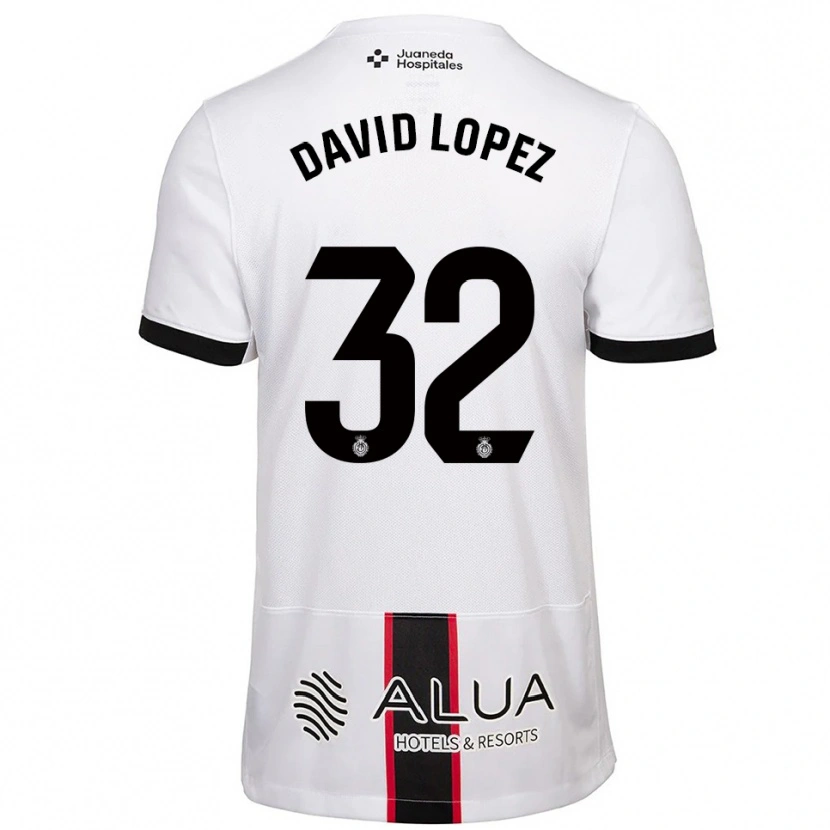 Danxen Mann David López #32 Hvit Svart Bortetrøye Drakt Trøye 2025/26 Skjorter T-Skjorte
