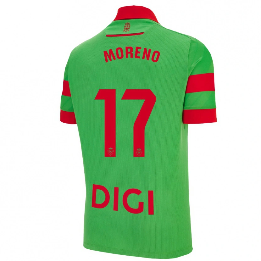 Danxen Mann Pablo Moreno #17 Grønn Rød Bortetrøye Drakt Trøye 2025/26 Skjorter T-Skjorte
