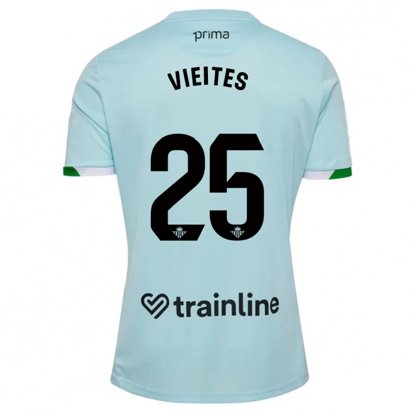 Danxen Mann Fran Vieites #25 Lyseblå Grønn Bortetrøye Drakt Trøye 2025/26 Skjorter T-Skjorte