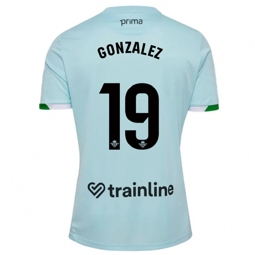 Danxen Mann Juan González #19 Lyseblå Grønn Bortetrøye Drakt Trøye 2025/26 Skjorter T-Skjorte