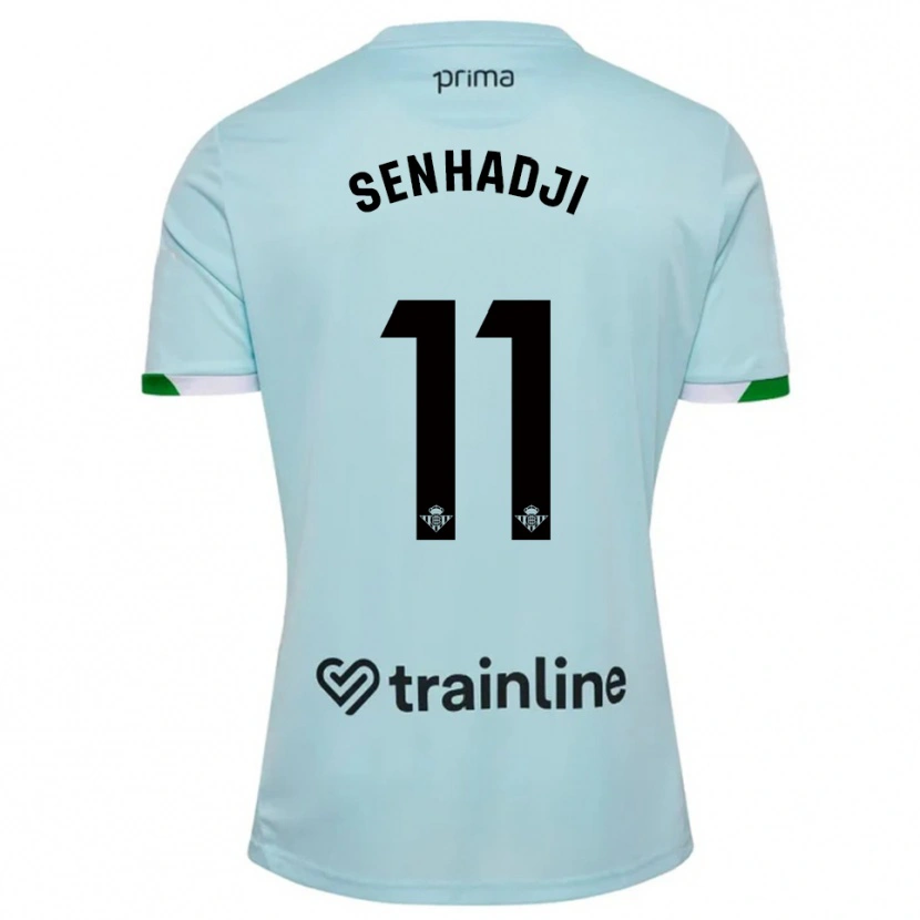 Danxen Mann Yanis Senhadji #11 Lyseblå Grønn Bortetrøye Drakt Trøye 2025/26 Skjorter T-Skjorte