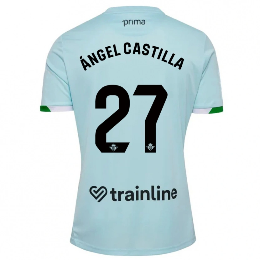Danxen Mann Miguel Ángel Castilla #27 Lyseblå Grønn Bortetrøye Drakt Trøye 2025/26 Skjorter T-Skjorte
