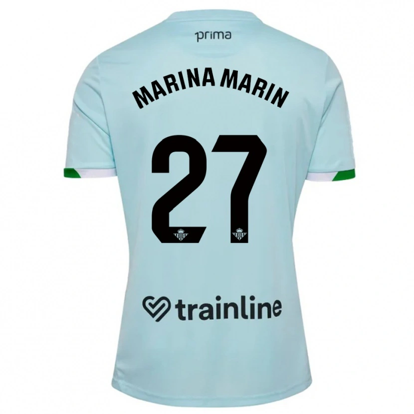 Danxen Mann Marina Marín #27 Lyseblå Grønn Bortetrøye Drakt Trøye 2025/26 Skjorter T-Skjorte