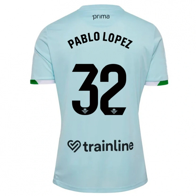 Danxen Mann Pablo López #32 Lyseblå Grønn Bortetrøye Drakt Trøye 2025/26 Skjorter T-Skjorte