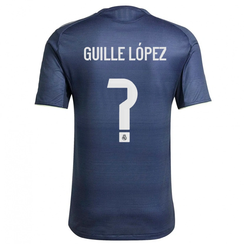 Danxen Mann Guille López #0 Marineblå Sølv Bortetrøye Drakt Trøye 2025/26 Skjorter T-Skjorte
