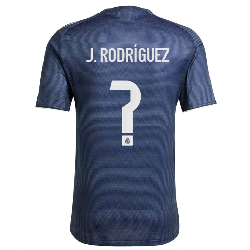 Danxen Mann Juan Rodríguez #0 Marineblå Sølv Bortetrøye Drakt Trøye 2025/26 Skjorter T-Skjorte