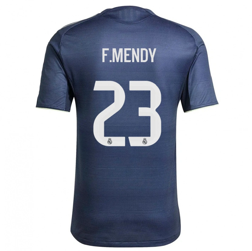 Danxen Mann Ferland Mendy #23 Marineblå Sølv Bortetrøye Drakt Trøye 2025/26 Skjorter T-Skjorte