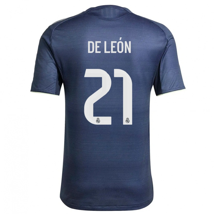 Danxen Mann Jeremy De León #21 Marineblå Sølv Bortetrøye Drakt Trøye 2025/26 Skjorter T-Skjorte