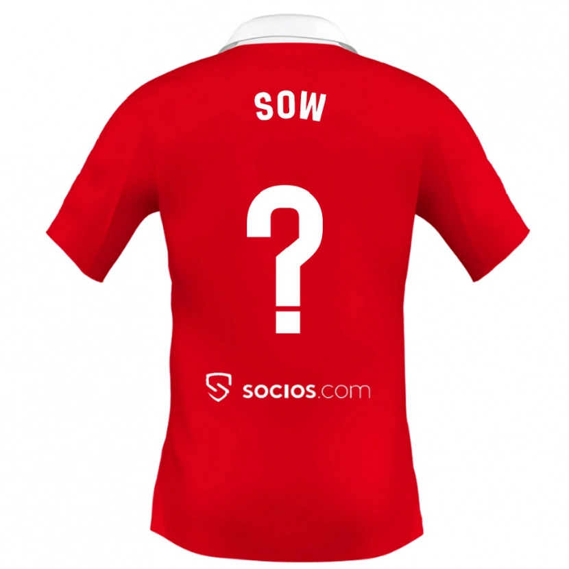 Danxen Mann Bakary Sow #0 Rød Hvit Grå Bortetrøye Drakt Trøye 2025/26 Skjorter T-Skjorte