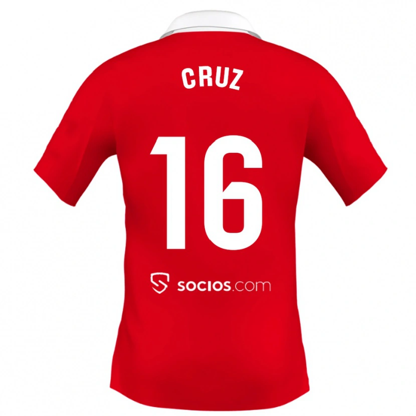 Danxen Mann Jesús Cruz #16 Rød Hvit Grå Bortetrøye Drakt Trøye 2025/26 Skjorter T-Skjorte