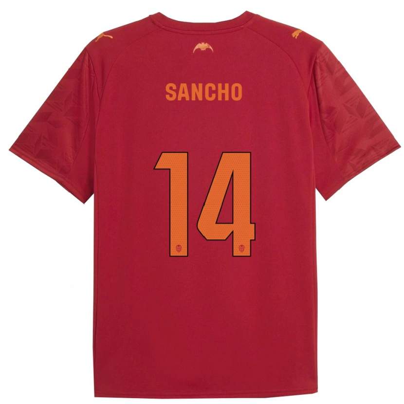 Danxen Mann Pauleta Sancho #14 Rød Oransje Bortetrøye Drakt Trøye 2025/26 Skjorter T-Skjorte