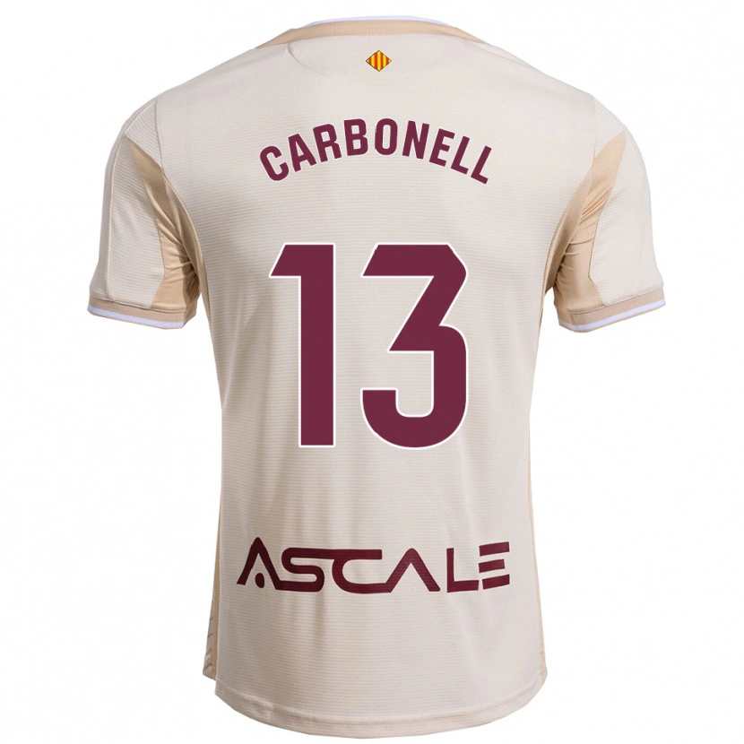 Danxen Mann Carmen Carbonell #13 Off-White Burgunder Bortetrøye Drakt Trøye 2025/26 Skjorter T-Skjorte