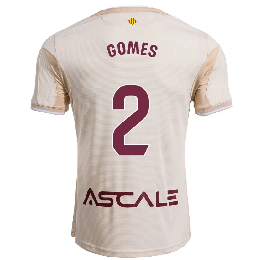 Danxen Mann Vique Gomes #2 Off-White Burgunder Bortetrøye Drakt Trøye 2025/26 Skjorter T-Skjorte
