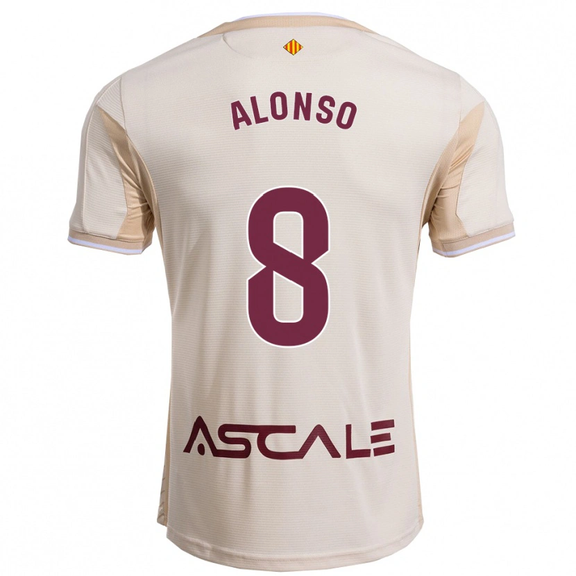 Danxen Mann Rodri Alonso #8 Off-White Burgunder Bortetrøye Drakt Trøye 2025/26 Skjorter T-Skjorte