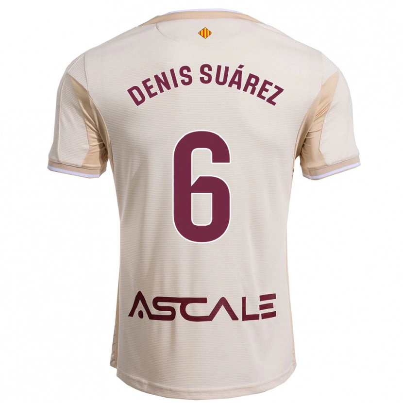 Danxen Mann Denis Suárez #6 Off-White Burgunder Bortetrøye Drakt Trøye 2025/26 Skjorter T-Skjorte