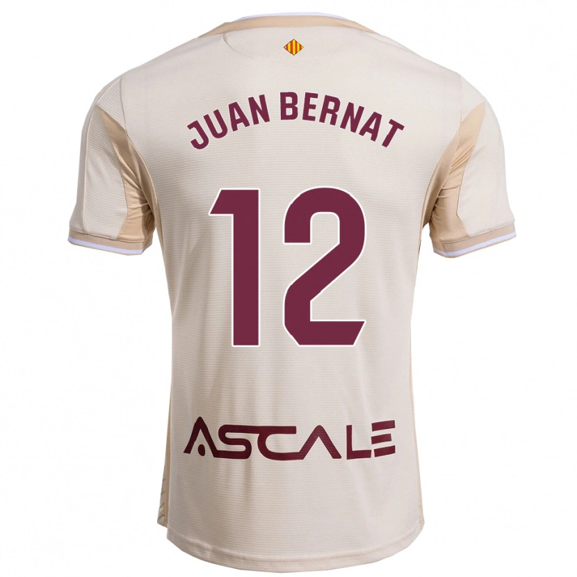 Danxen Mann Juan Bernat #12 Off-White Burgunder Bortetrøye Drakt Trøye 2025/26 Skjorter T-Skjorte