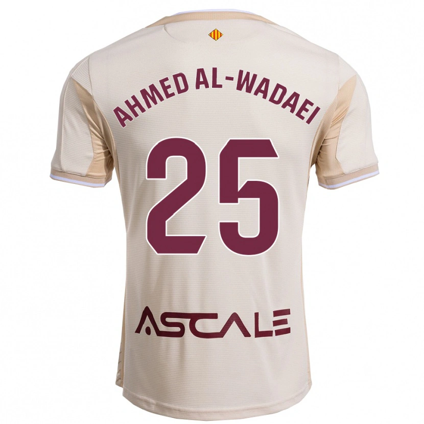 Danxen Mann Sayed Ahmed Al-Wadaei #25 Off-White Burgunder Bortetrøye Drakt Trøye 2025/26 Skjorter T-Skjorte