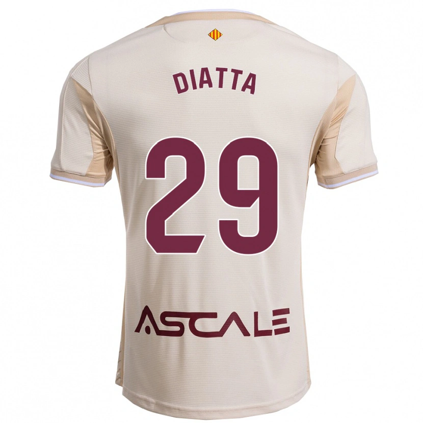 Danxen Mann Alassane Diatta #29 Off-White Burgunder Bortetrøye Drakt Trøye 2025/26 Skjorter T-Skjorte
