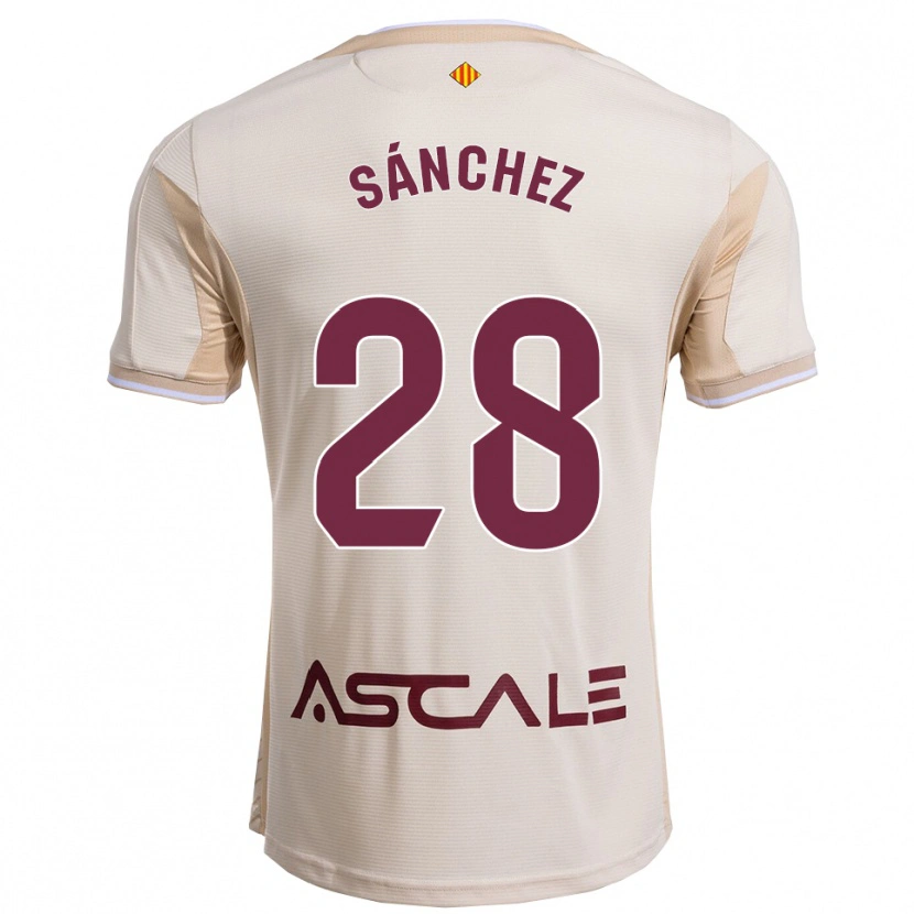 Danxen Mann Joel Sánchez #28 Off-White Burgunder Bortetrøye Drakt Trøye 2025/26 Skjorter T-Skjorte