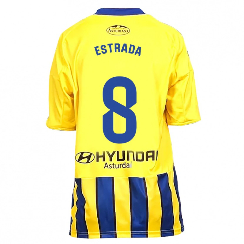 Danxen Mann Nacho Estrada #8 Gul Blå Bortetrøye Drakt Trøye 2025/26 Skjorter T-Skjorte
