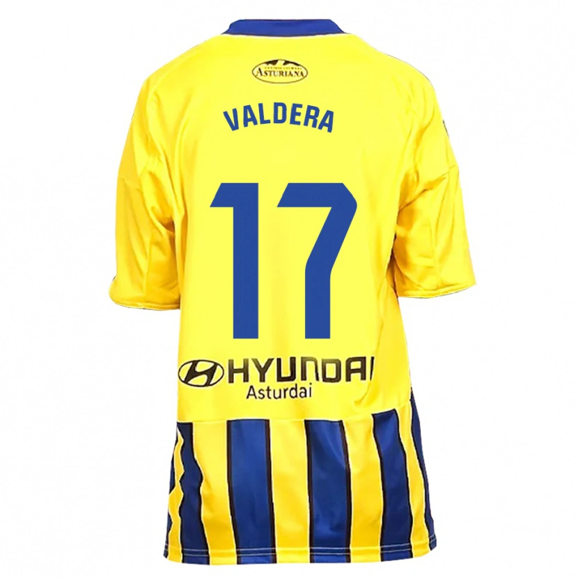 Danxen Mann Rubén Valdera #17 Gul Blå Bortetrøye Drakt Trøye 2025/26 Skjorter T-Skjorte