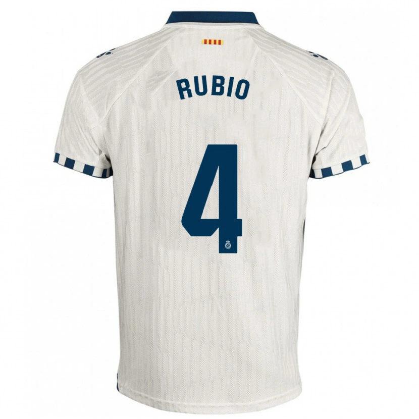 Danxen Mann Miguel Rubio #4 Hvit Blå Bortetrøye Drakt Trøye 2025/26 Skjorter T-Skjorte